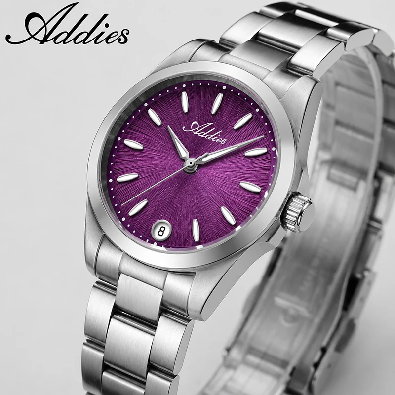 ADDIES 31mm Qaurtz Woman Watches New Luxury Sapphire Glass Ladies Steel Wristwatch 50m Waterproof Luminous Business Women Watch