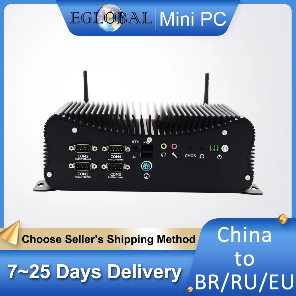 

Eglobal Best Industrial Mini PC Intel Core i5 8250U 10210U i7 10510U 2 LAN 6 COM GPIO VGA HDMI Rich Interfaces Computer