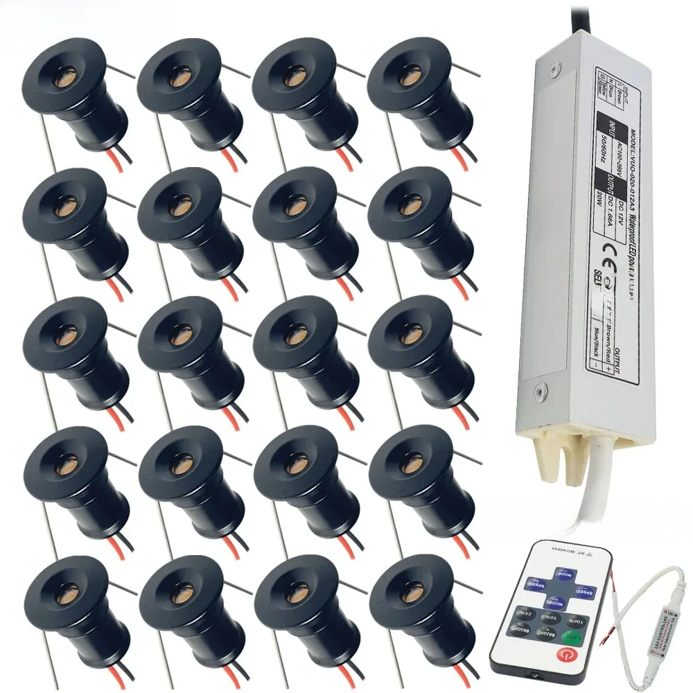Mini LED Spotlight 12V Dimbare Kastlamp 1W Verzonken Plafond Downlight Showcase Display Spot Verlichting met Afstandsbediening - afbeelding 2