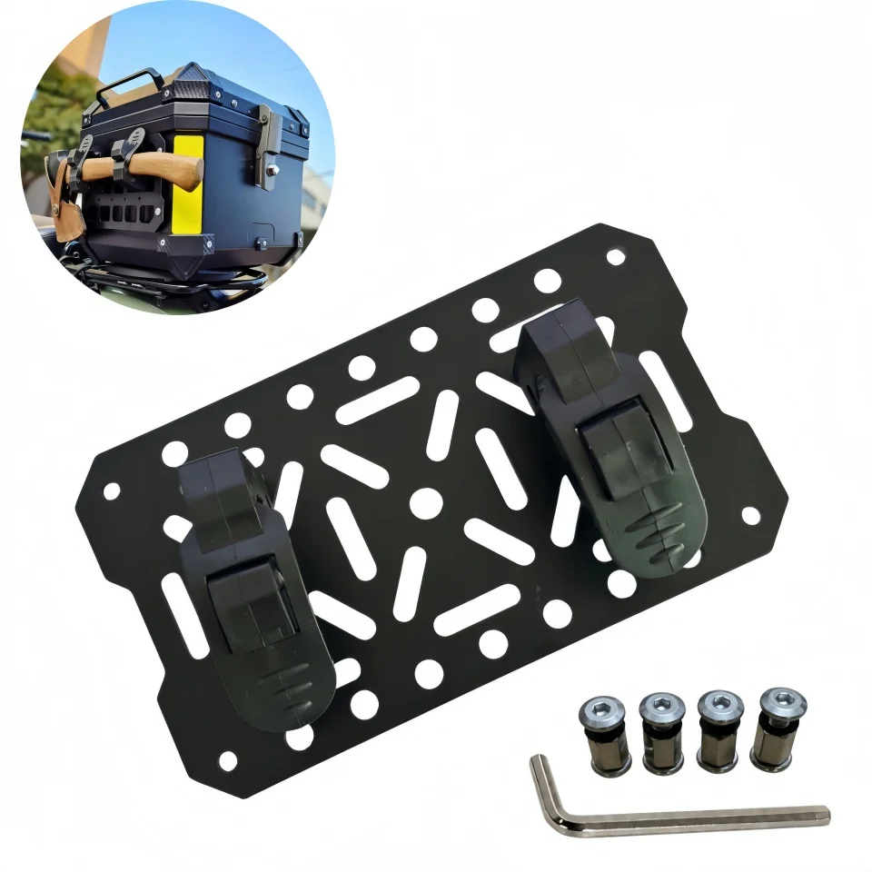 Quick-Mounting Motorcycle Top Case Molle Panel Aluminum Alloy Tactical Storage Box Universal Side Box Modular Organizer