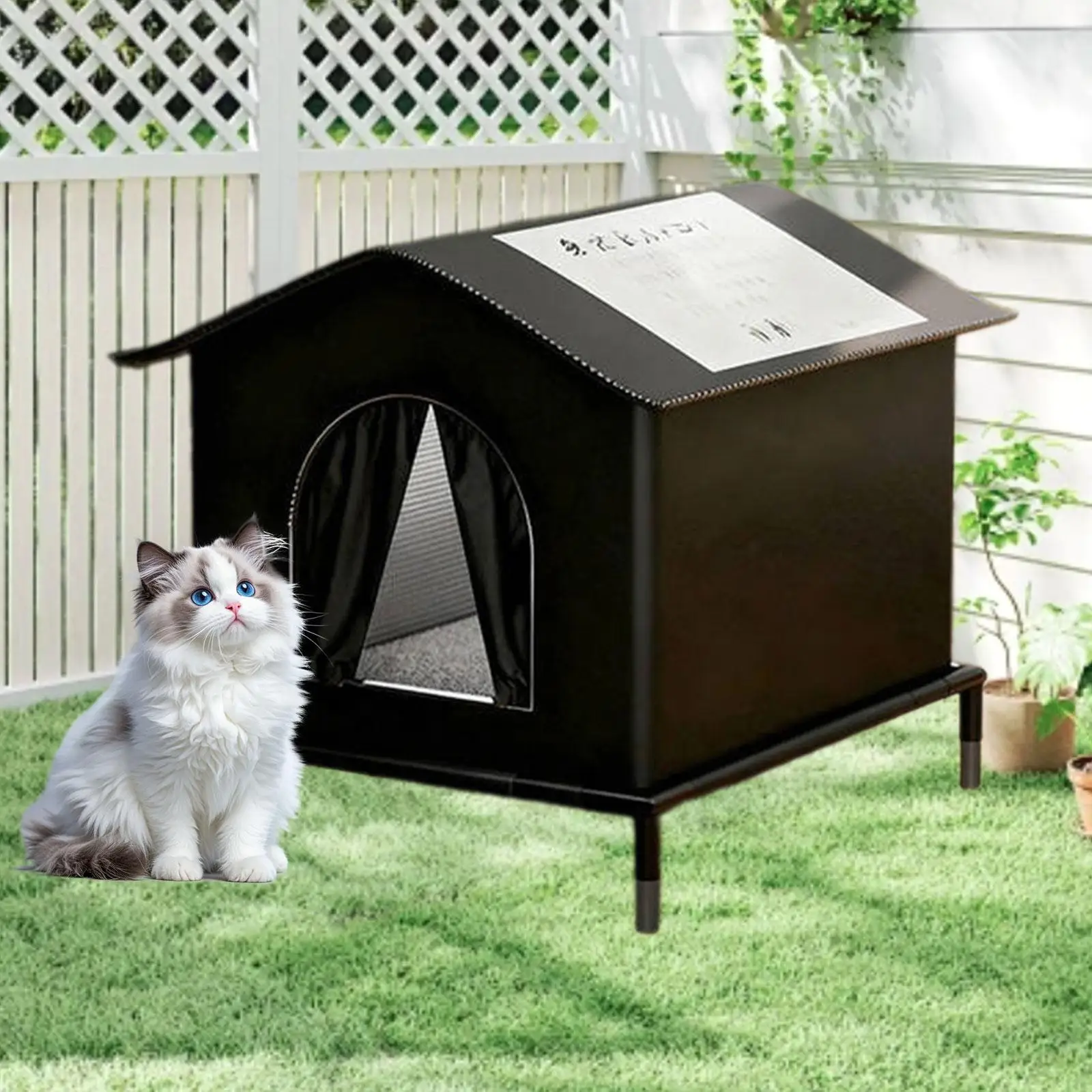Maison d'extérieur pour chat, accessoires pour chats, fournitures pour animaux de compagnie, abri Oxford Portable pour chat, lit pour chien, jardin d'hiver, maison communautaire pour animaux de compagnie