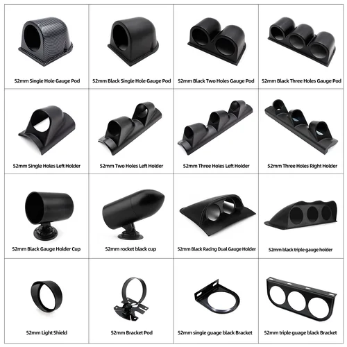 Imagen 2 del producto Soporte Universal para medidores, manómetro negro individual, doble y Triple para coche, soporte para medidores de temperatura de aumento de presión de 2 pulgadas y 52mm