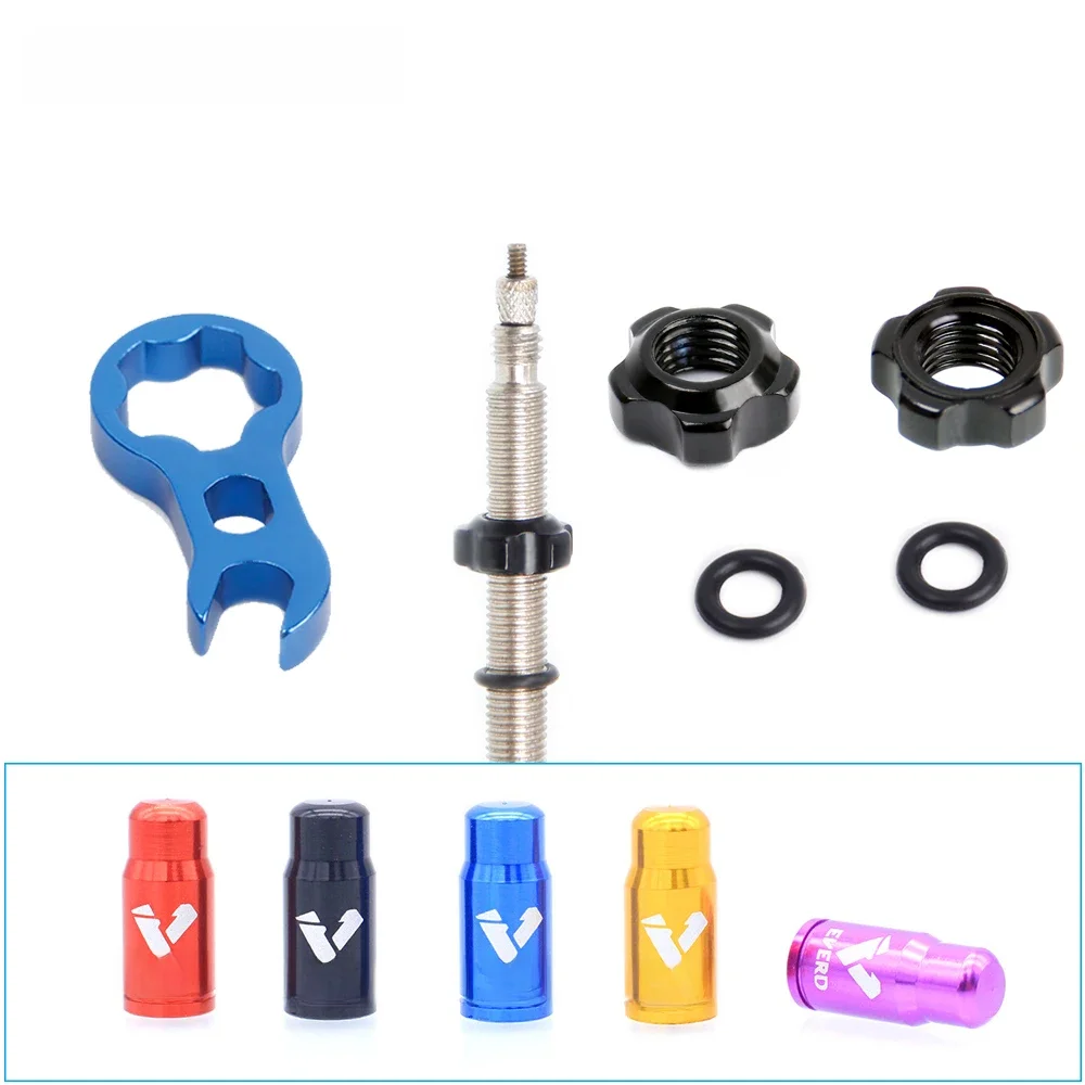 AliExpress RISK Road Bicycle Valve Nut With Washer 2 Valve Cap Set MTB Road Bike Presta Tire Valve Fixed Nut