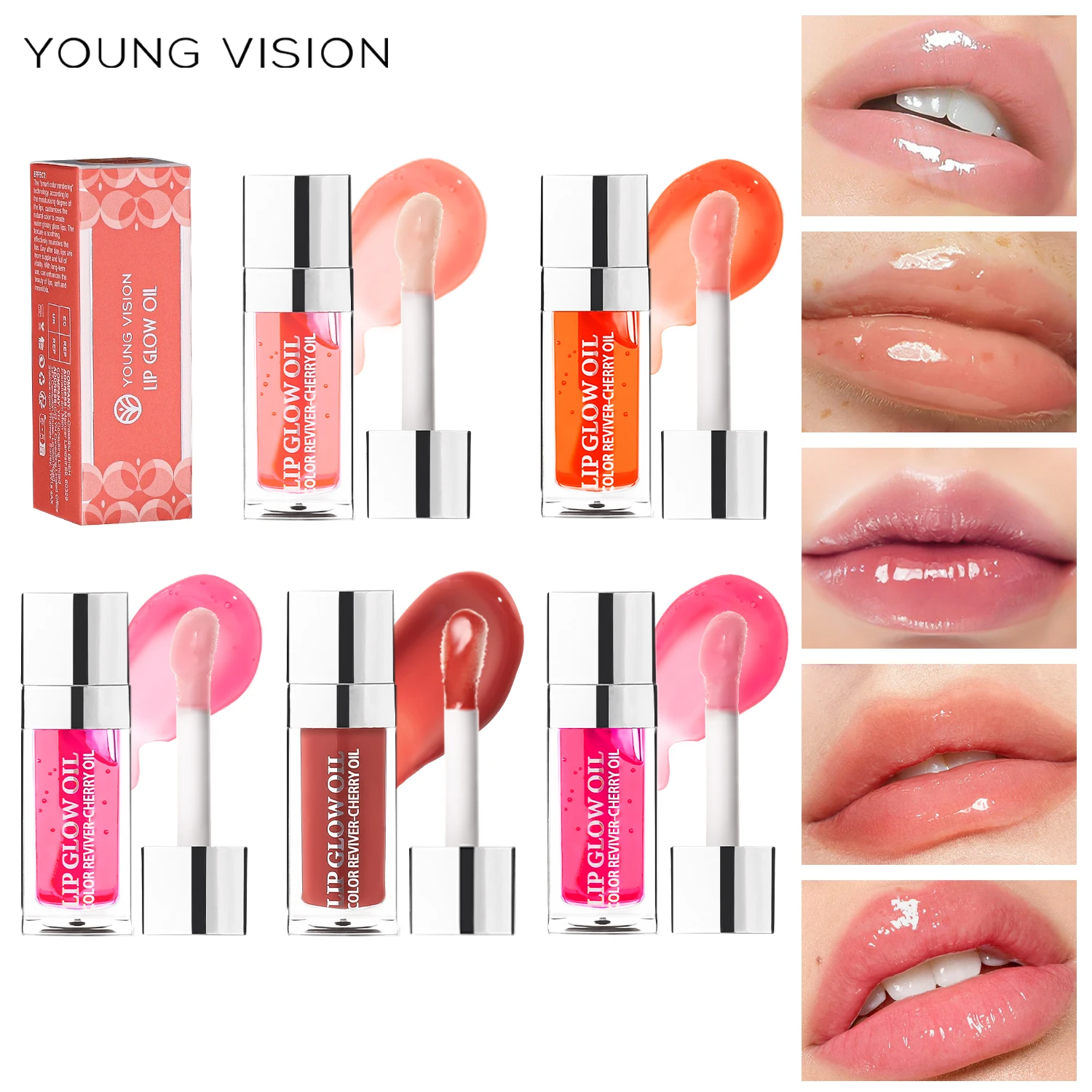 YOUNG VISION Lip Moisturizing Oil 5 Colors Available Dudu Lip Color Water Mist Lip Gel Moisturizing and Moisturizing Lip Color