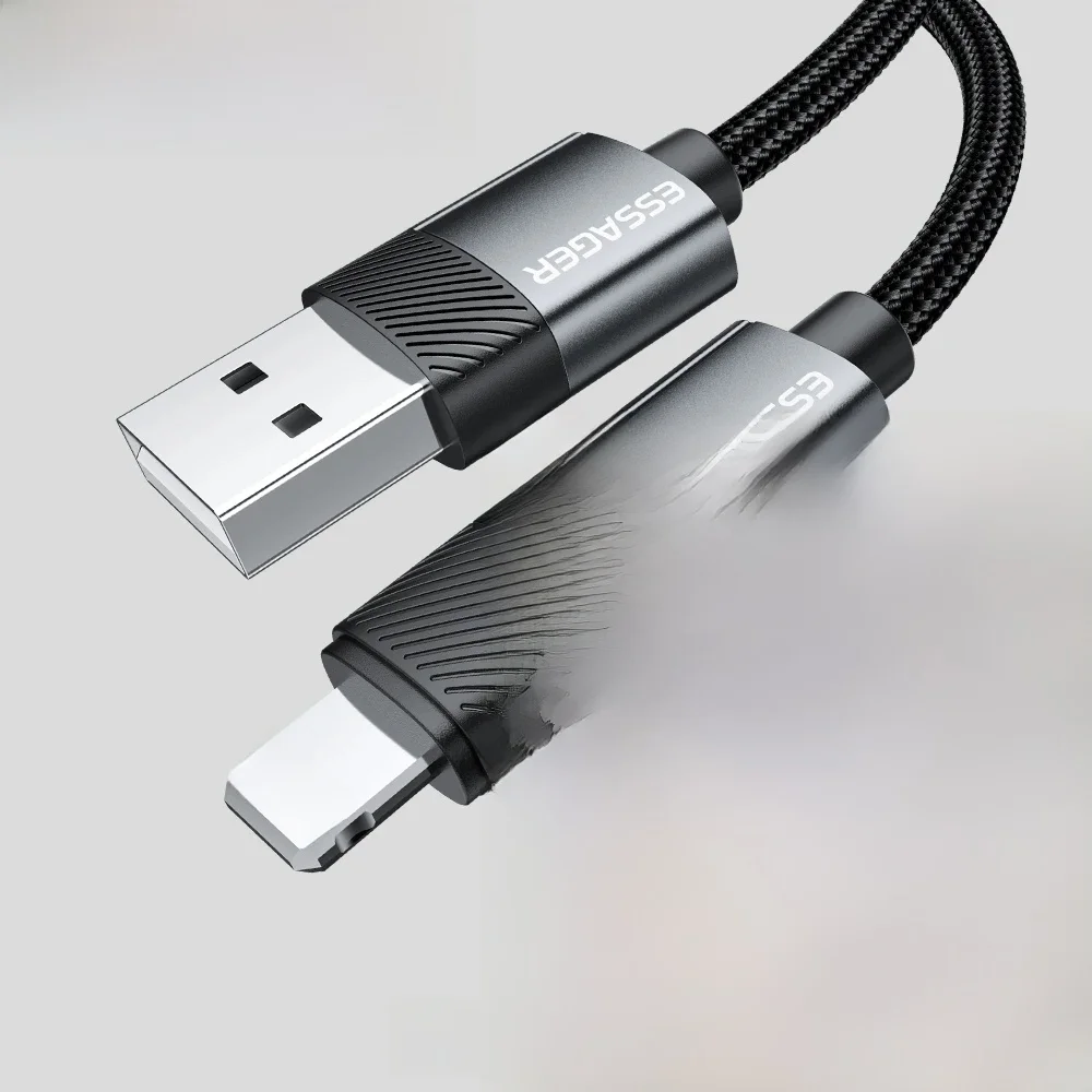 Essager 2-in-1 Rechtwinkliges Kabel 3A Schnellladekabel USB A zu Typ C Lightning-Kabel für iPhone 16 15Pro Max MacBook iPad