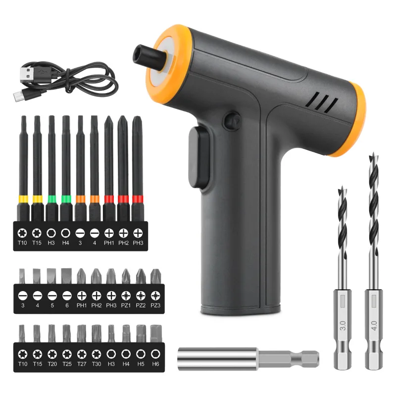 Hi-Spec 35Pcs Portable 3.6V Lady Electric Screwdriver Rechargeable Cordless Drill Set with LED Light, Mini Power Tool DIY Tools