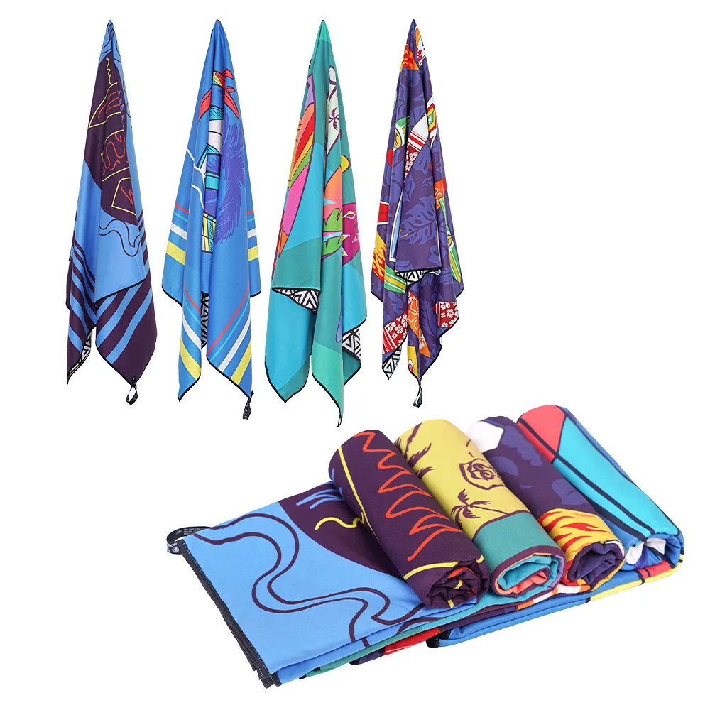 Surf Printed Quick Drying Microfiber Beach Towels, Sand Free, Suit for Swimming, Cycling,Riding,Outdoor Sports