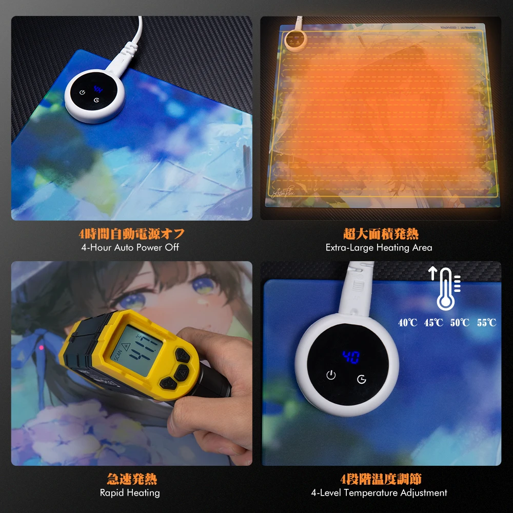 TALONGAMES Tempered Glass Mousepad Heated Glass Gaming Mouse Pad