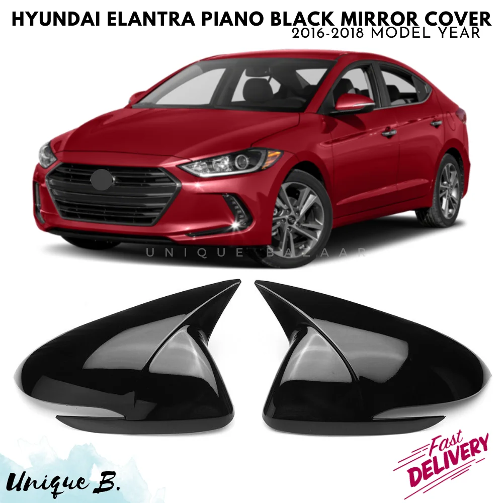 

For Hyundai Elantra Bat Mirror Cover 2016-2018 Model Years Car Accessories Piano Black Tuning Auto Sport Design