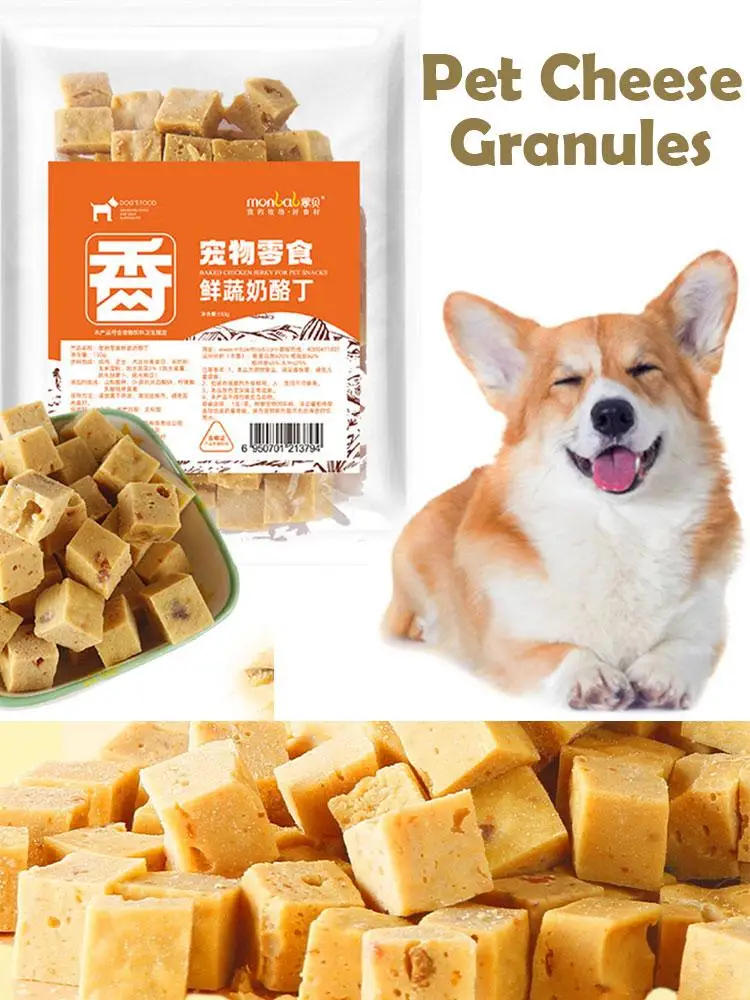 150g Pet Snack cubetti di formaggio addestramento per la dentizione del cane ricompensa Snack integratore proteine e calcio Snack per cani liofilizzati