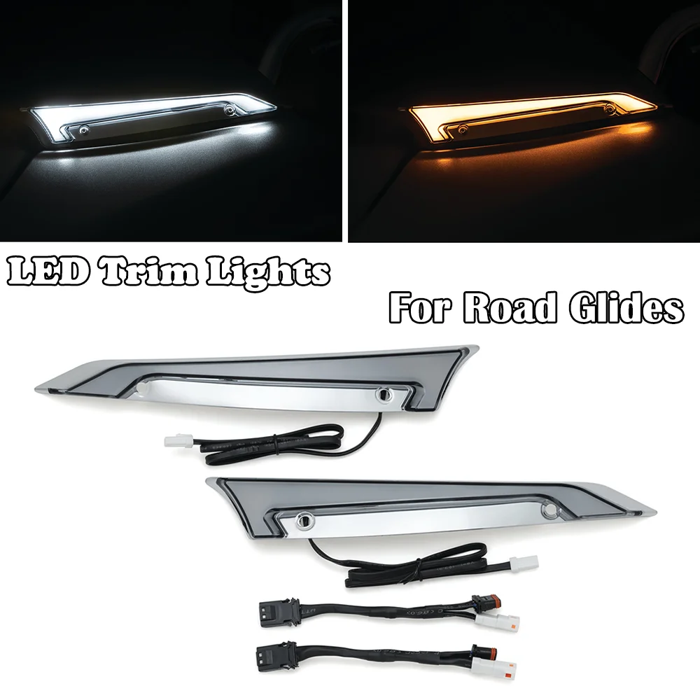 For Harley Road Glide 2015-2022 Accessories LED Vent Turn Signal Light Windshield Decorative Lights Headlight Road Glides