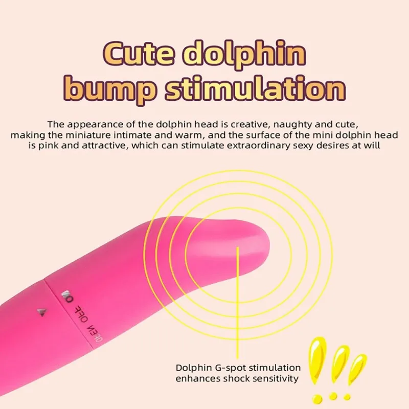 Mini Dolphin Vibrator G-spot Nipple Clitoris Stimulator Adult Sex Toys for Woman Masturbator Safe Waterproof Anal Dildo Vibrator