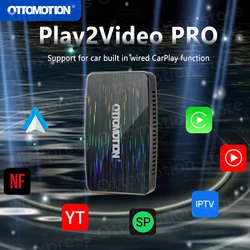 Ottomotion Play2Video PRO for Youtube Netflix IPTV Wireless CarPlay Android Auto Adapter Video Box for Car Accessories 2024