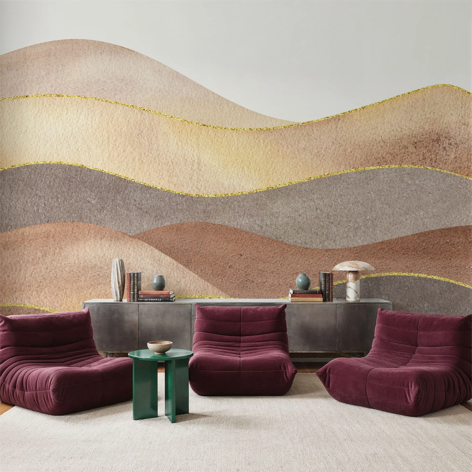 Custom Abstract Sand Dunes Wallpaper for Walls Made to Measure Large Wall Mural