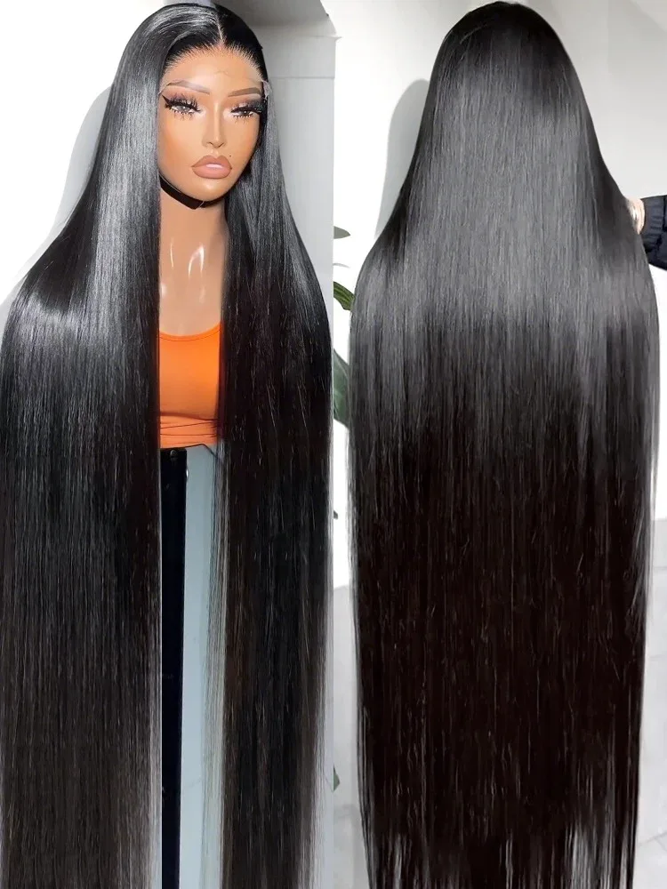 Pelucas de cabello humano liso de hueso de 250 de densidad, peluca Frontal de encaje HD 13x6, pelucas frontales de encaje 13x5 de 30 40 pulgadas, cabello Remy brasileño para mujeres