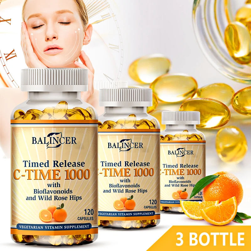 

Vitamin C Capsules 1000mg, Antioxidant Support Immune Wellness, Collagen Synthesis, Skin & Bone Joint Health, 30/60/120 Capsules