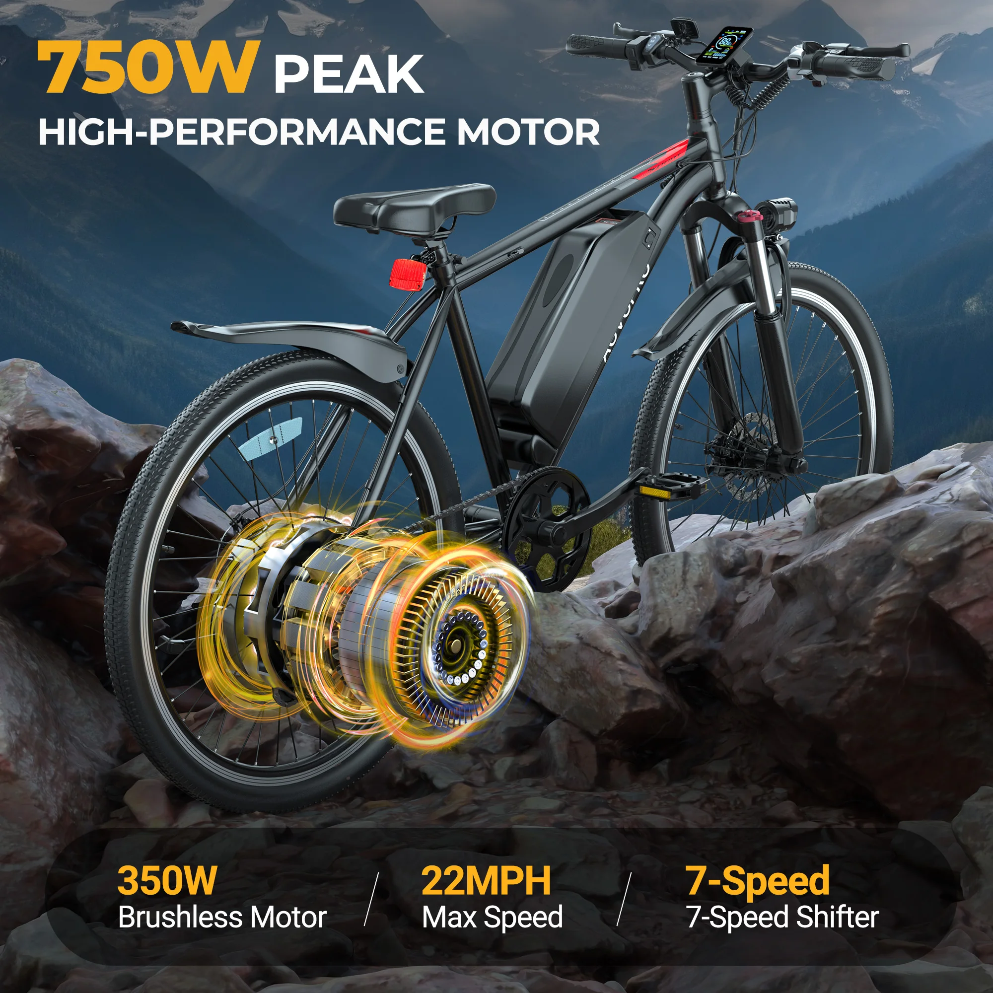 26 Inch Outdoor Electric Bike Electric Mountain Bike 500W High Speed Motor 48V 9Ah Removable Battery Adult Off-Road Commuting E-Bike 10 Af8f88f5b06714c109782f9d236c565a7e