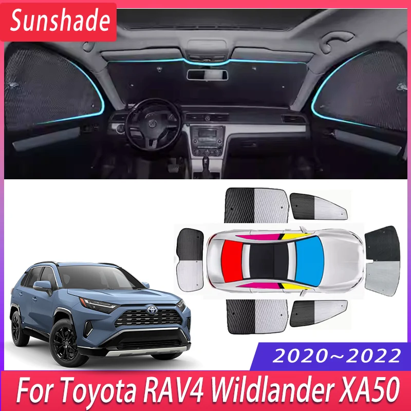 Car Sunshade For Toyota RAV4 Wildlander XA50 2020~2022 Heat Insulation Sun Protection Sunshade Windshield Visor Auto Accessories