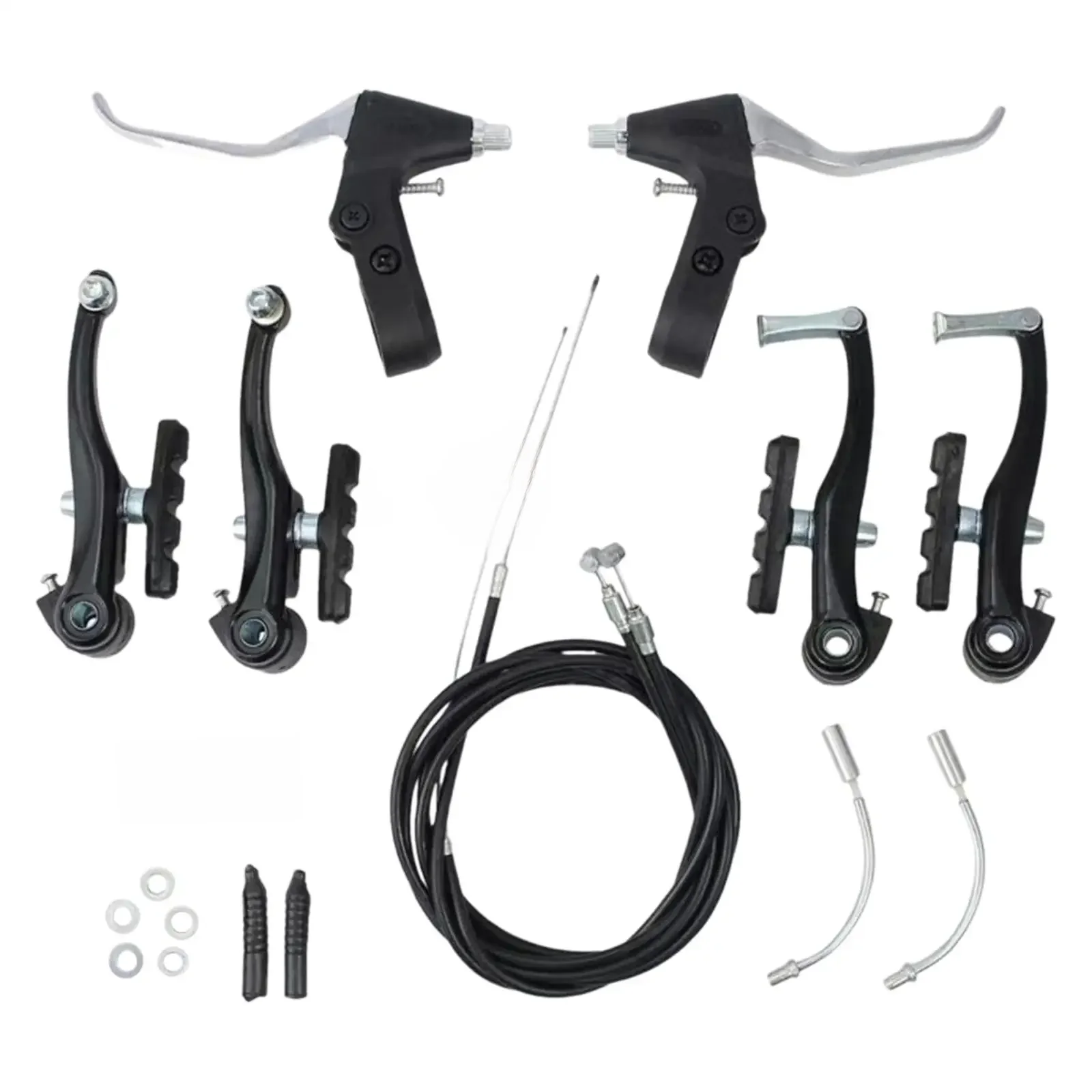 AliExpress MagiDeal Aluminum Alloy Bike Brakes Set V Brake Caliper Front and Rear Brake Cable Replacement Part for