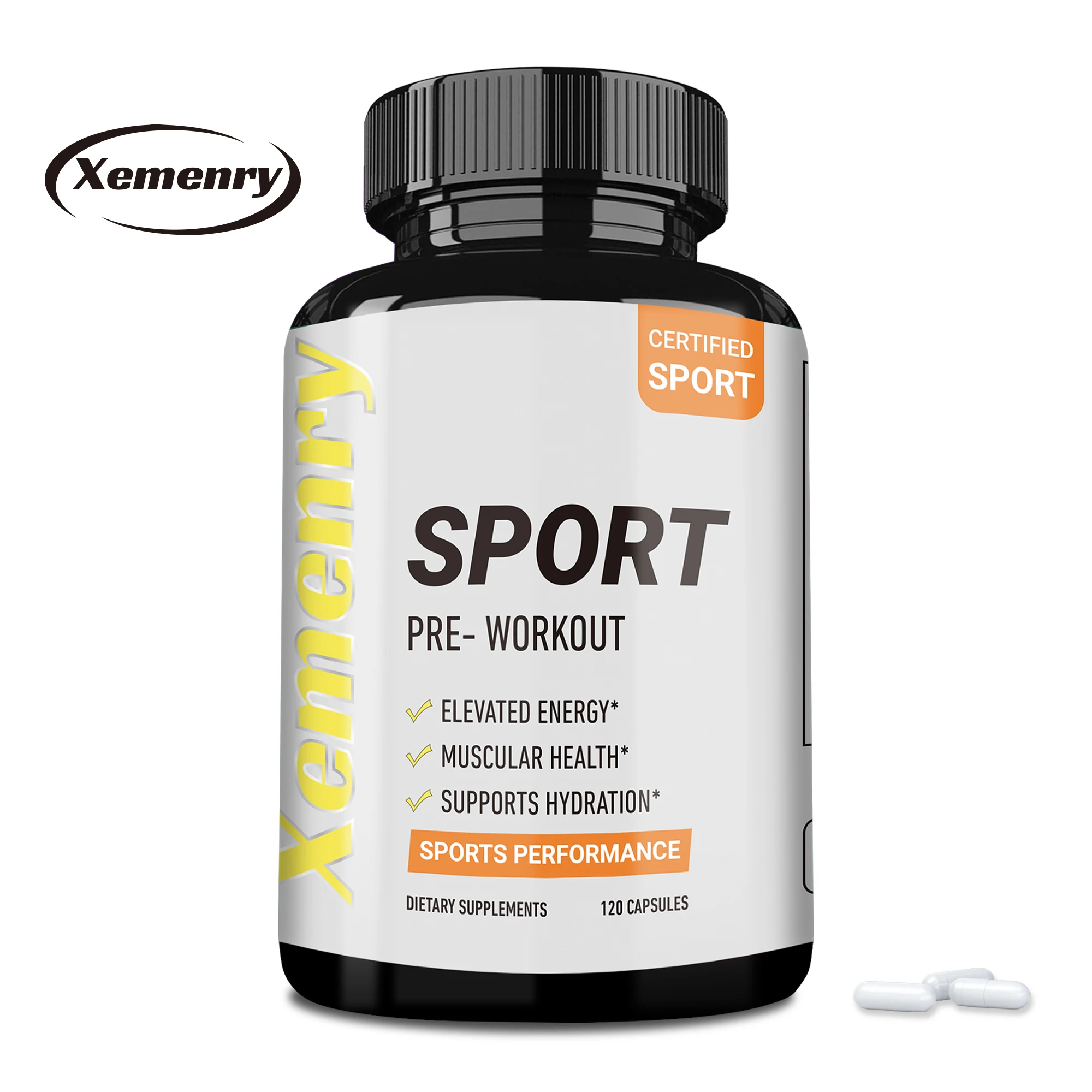 Sport Pre-Workout Supplement - Build Muscle, Improve Exercise Performance, and Promote Recovery After Exercise - 120 Capsules