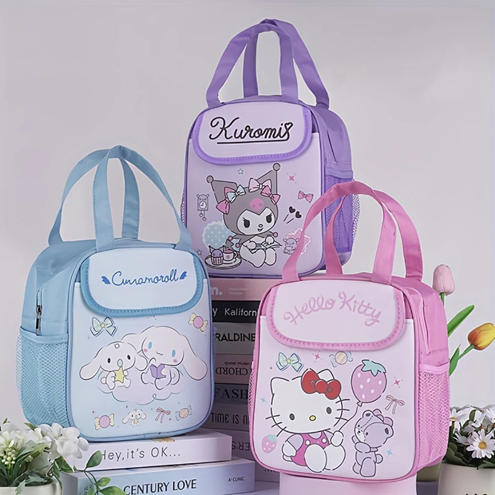 Borsa termica per il pranzo Stitch Sanrio Culomi - Riutilizzabile, pieghevole, chiusura con cerniera, pellicola di alluminio isolata all'interno della borsa di tela
