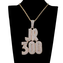 Custom Iced Out Micro Pave Cubic Zircon Double Layer Word Pendant For Women Personalized Name Necklace Hip Hop Jewelry Gifts