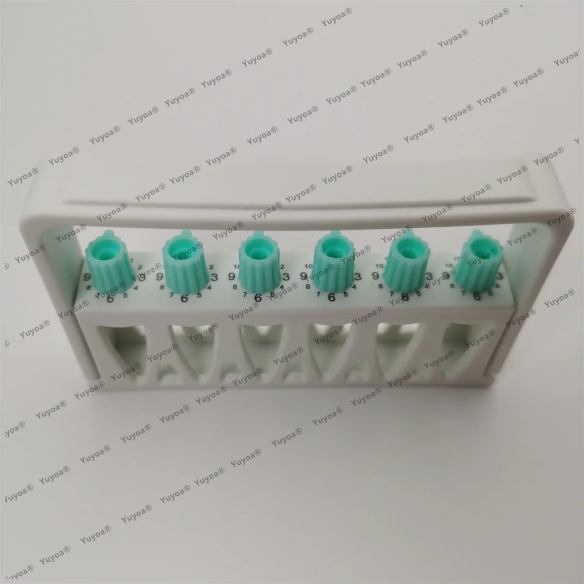 10pcs 6 Holes Root Canal File Counting Disinfection Rack Measuring Rack Memory Expanding Needle Rack Counter Root Canal File