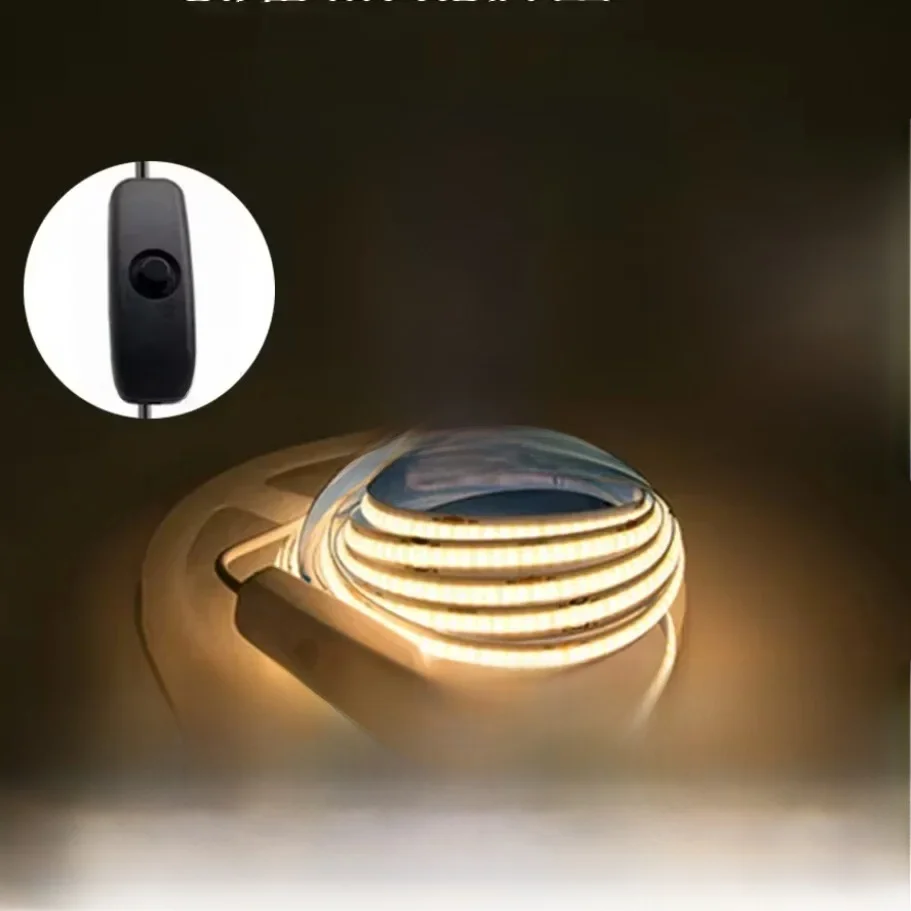 Superheldere USB DC 5V COB LED-striplicht 1m 2m 3m 4m 5m met handscan / dimbare aanraaksensorschakelaar / drukschakelaar 320 LEDs / m - afbeelding 2