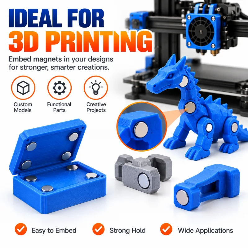 150 Stück 3D-Druck-Magnete-Set 4x2 5x2 6x2 8x2 10x2mm Neodym-Rundmagnete für 3D-Modelle, Miniaturen, DIY-Bastelprojekte – Detail 2