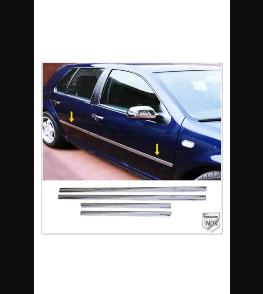 

Хромированная боковая накладка на дверь для Volkswagen Vw Golf 4, 4 двери от 1998 до 2004, нержавеющая сталь-хромированный Стайлинг, боковая накладка диффузора