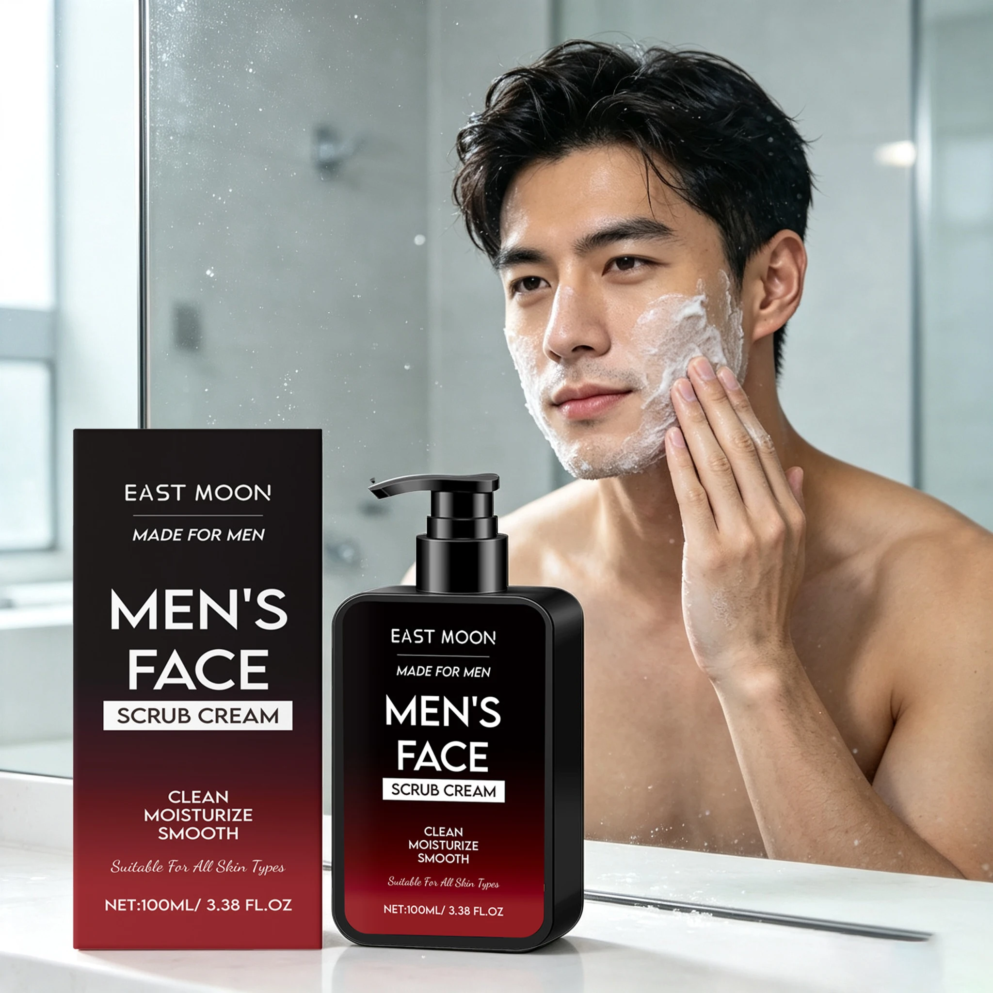 100ML Men Facial Scrub Cream Hydrating Gentle Cleaning Pores Refreshing Oil Control Improve Skin Texture Smoothing Men Face Scrub Cream