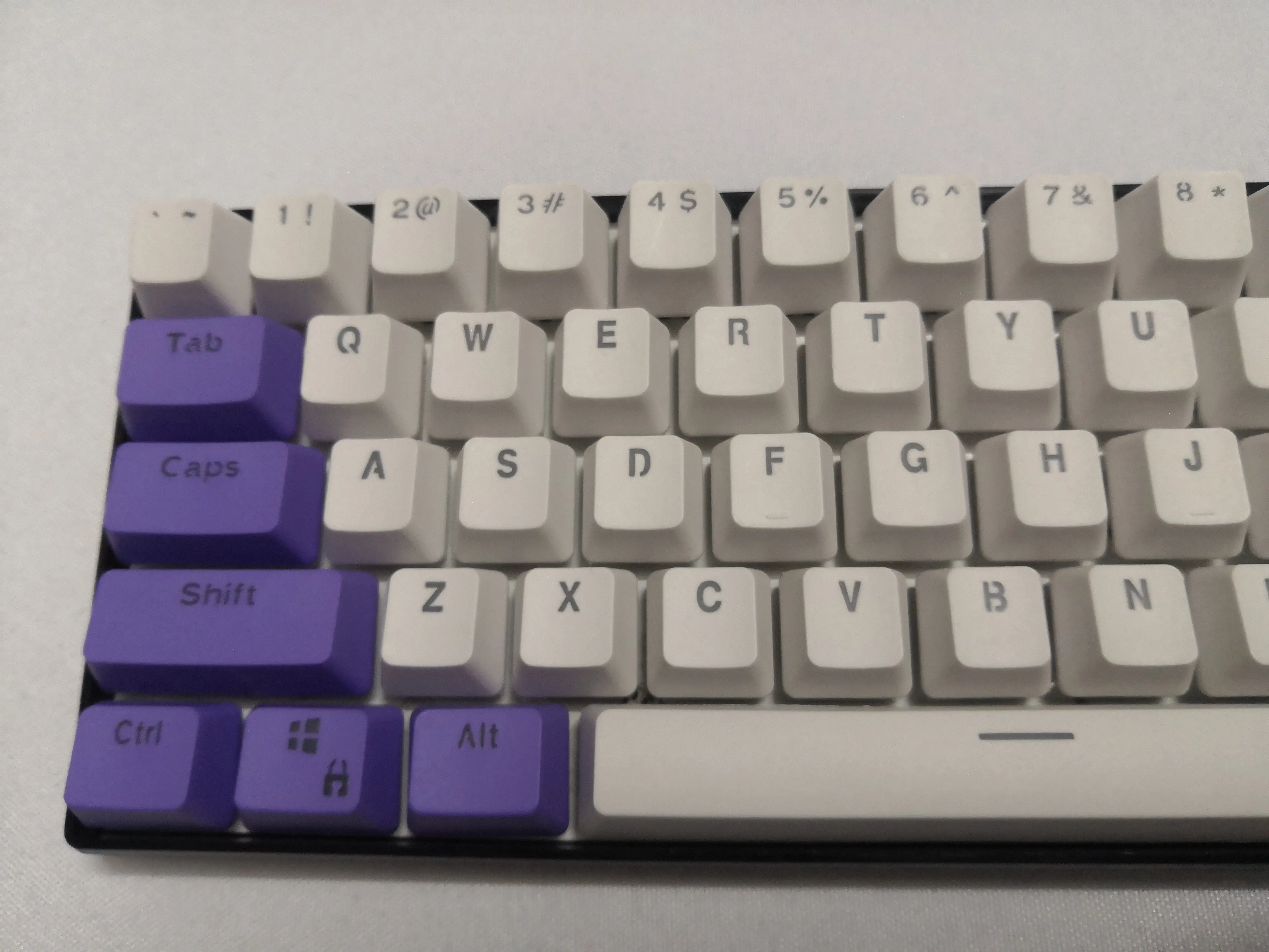 Teclas de Teclado mecánico de dos colores retroiluminados, Material PBT, OEM, Blanco púrpura, RK, 61