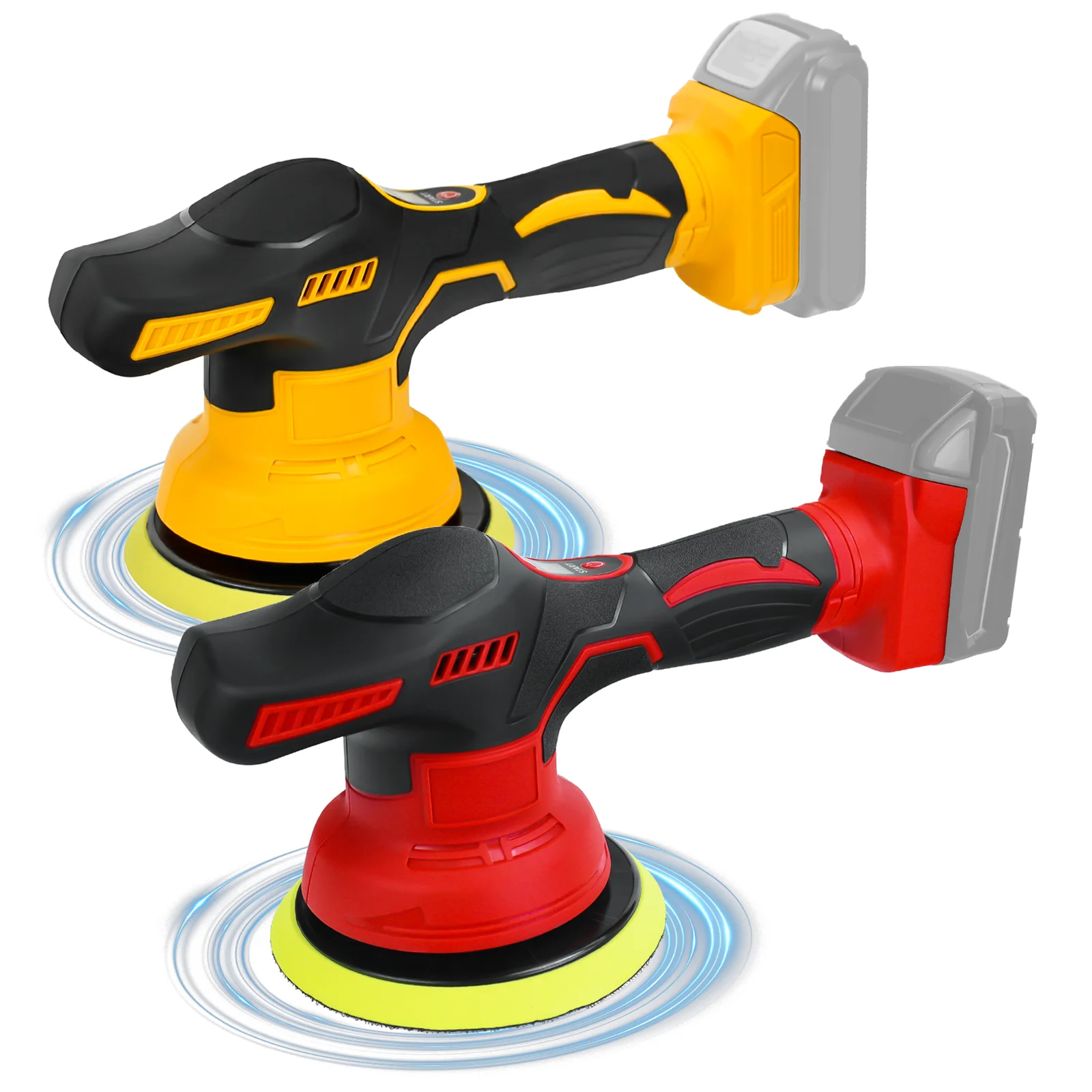 

Cordless Car Polisher 8 Variable Speed Up to 5000RPM Car Buffer Polisher Fit for Dewalt/Milwaukee 18V 20V Battery (No Battery)