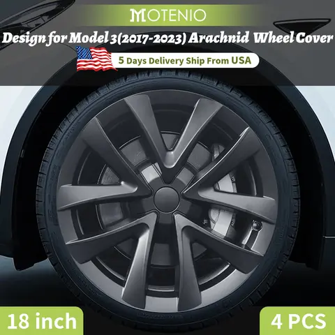 4PCS Design For TESLA Model 3 2017-2023 18 Inch Arachnid Style Wheel Cover Hubcaps Cap Only For Model 3 Wheel Cover Accessories