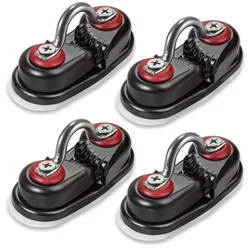 Boat Rope Cam Cleat 4 Piece, Ball Bearing Fast Entry for Line Sizes Upto 5/8-Inch,Aluminum,Sailing Sailboat Kayak