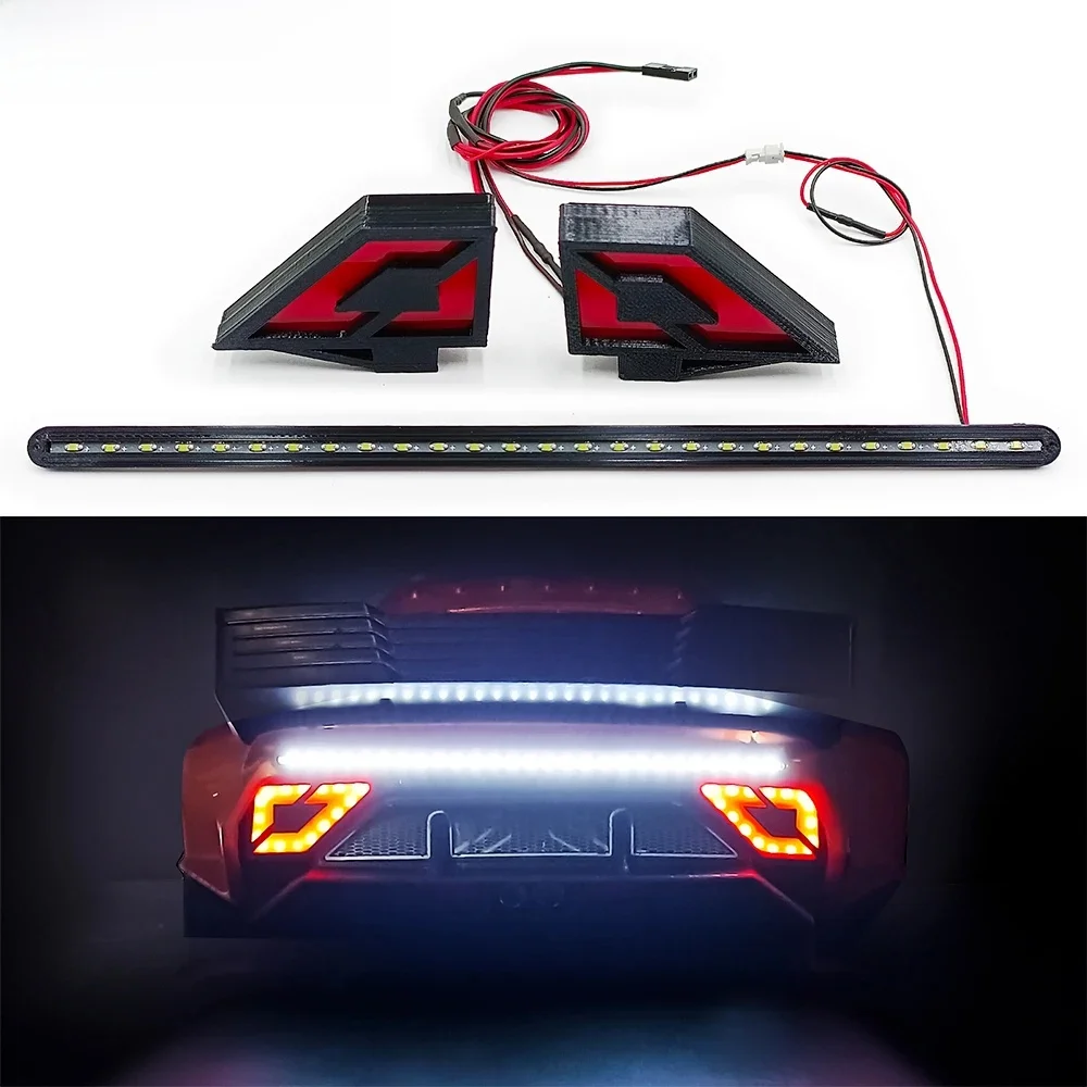 MIBIDAO przedni reflektor + tylne światło + światło boczne dla 1/7 Felony 6S BLX Street Bash All-Road Muscle Car RC Crawler części zamienne — zdjęcie 2