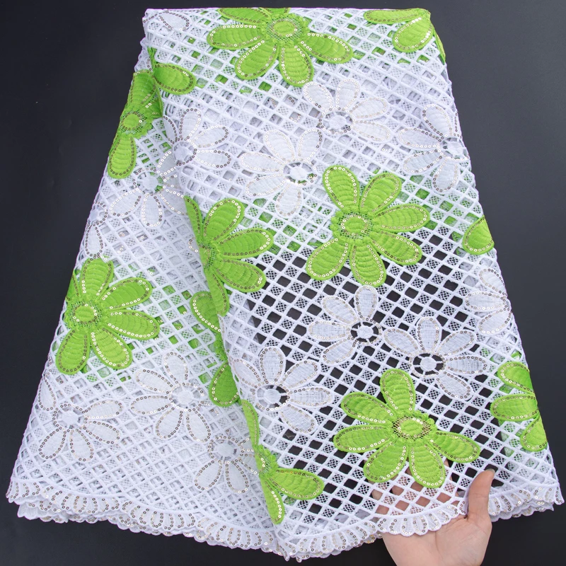 

SJD LACE Guipure Cord Lace Fabric 2024 Latest African Guipure Embroidery Lace Fabric with Sequins for Women Wedding Dress A3079