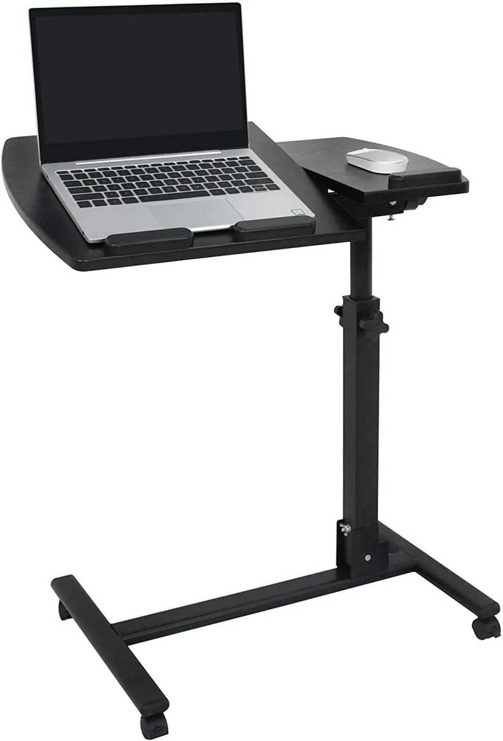 

Mobile Laptop Stand Overbed Table Rolling Desk Cart Adjustable Sit-Stand Laptop Computer Desk Bedside Standing Desk