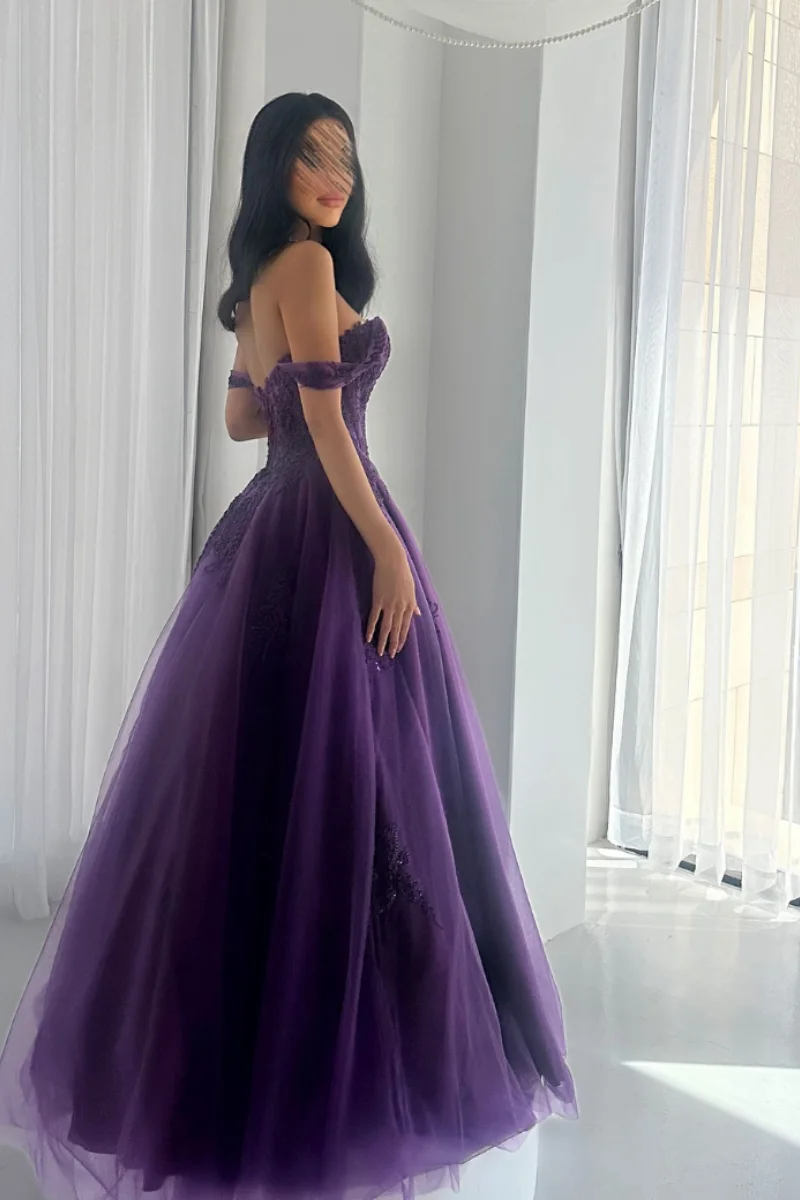 Jessica Sweet Pink Evening Dresses Tulle Lace Embroidery Prom DressesA-line Formal Ladies Vestido Festa Customized