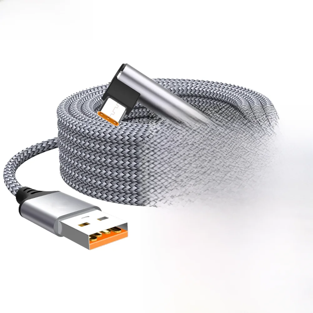 Câble de Charge rapide USB C coudé Type C 6A, 3m 5m, extension de téléphone pour appareil photo Samsung Huawei Xiaomi Oppo OnePlus VR