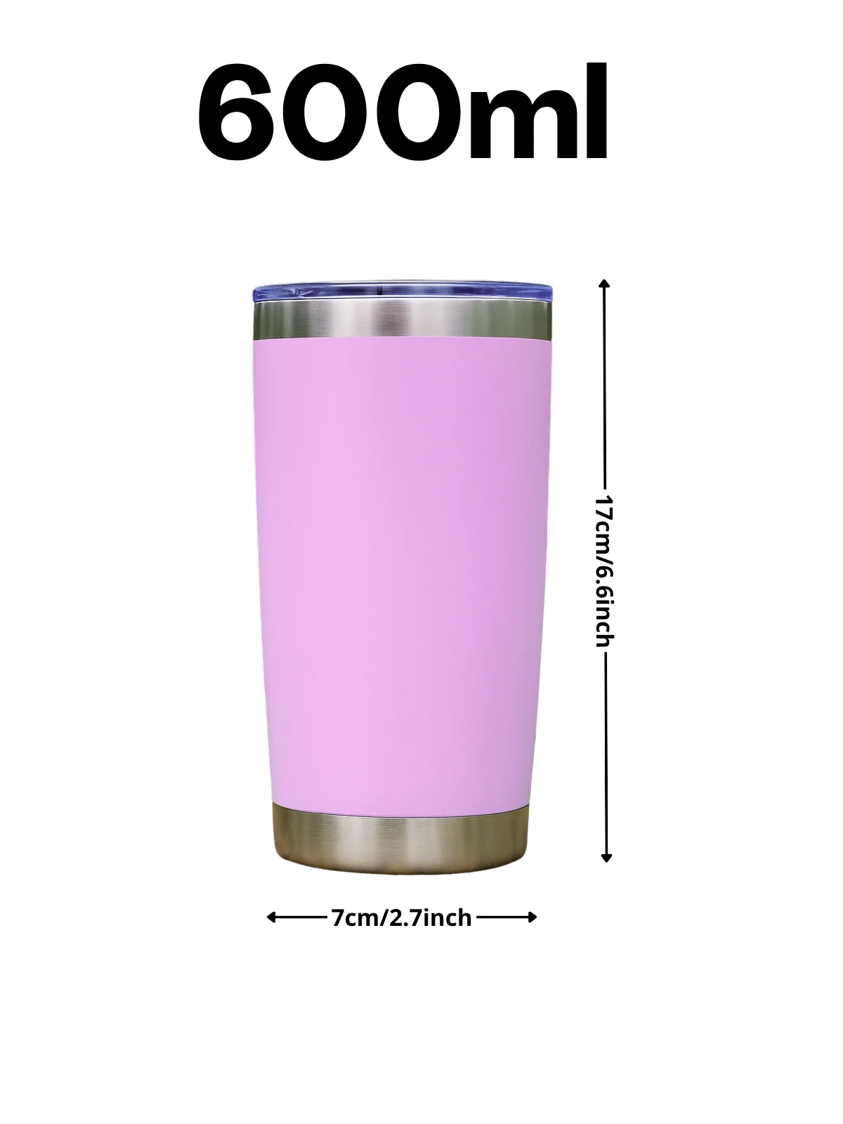 ترمس Pya-7 سعة 600 مل من الفولاذ المقاوم للصدأ متوفر بـ 8 ألوان حديثة، مع غطاء محكم ومضاد للانسكاب وجدار حراري مزدوج، يبقي مشروباتك ساخنة حتى 8 ساعات وباردة حتى 12 ساعة #6