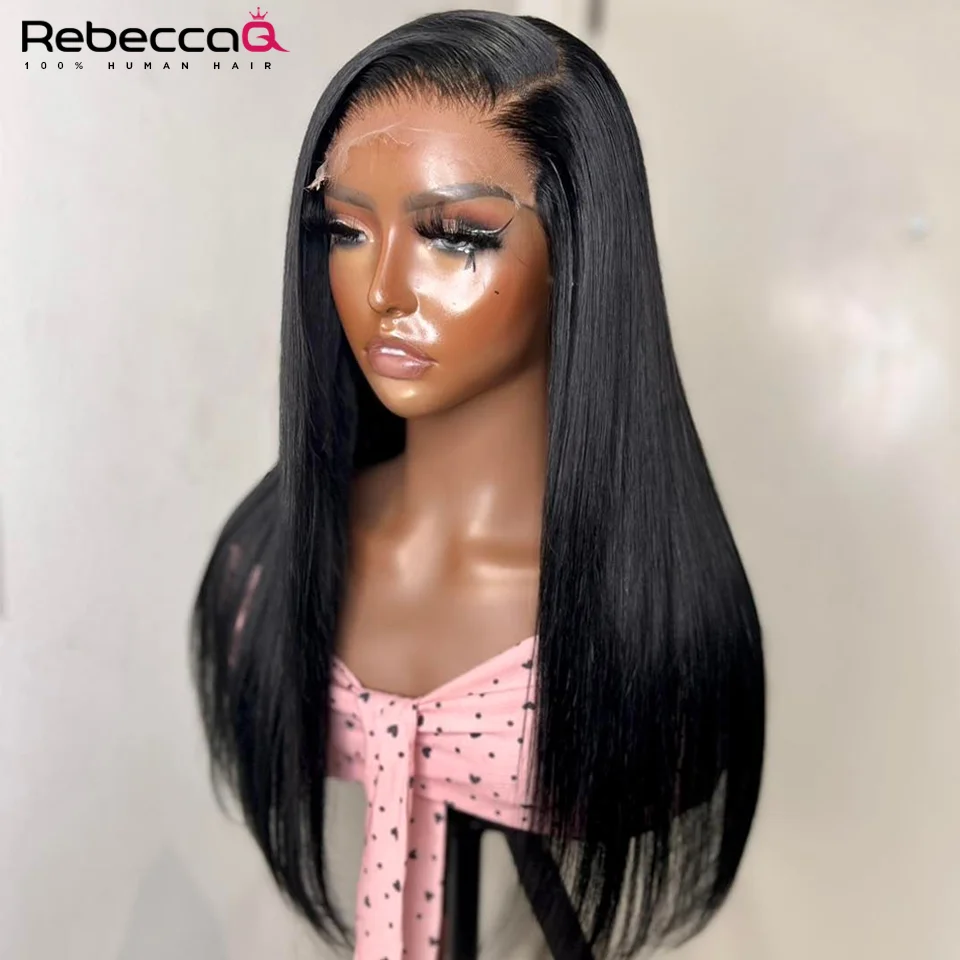 13x4 Chocolate Brown Straight Lace Front Wig 180% Hd Transparent Lace Frontal Wig Pre Plucked Colored Human Hair Wigs For Women