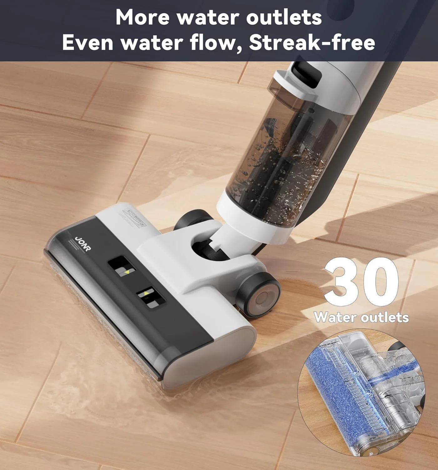 JONR ED12 Wet Dry Vacuum Cleaner,Cordless Floor Cleaning Suitable for Combination of Hard Floor Vacuum Cleaner and Mop,one click