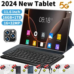 2024 Brand New 11.6 inch Tablet Android 13.0 20000mAh 16GB RAM 1TB ROM Wifi 14 Core Tablets PC 4G/5G 5K HD Network Global