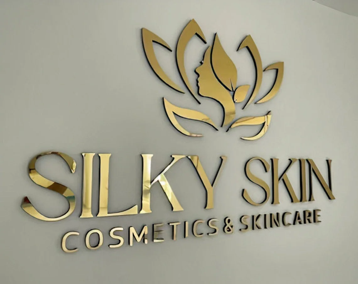 Custom Business Logo Spa Decor Indoor Metal Signs Aesthetics Beauty Salon Sign Laser Cut Sign Reception Office Wall Sign