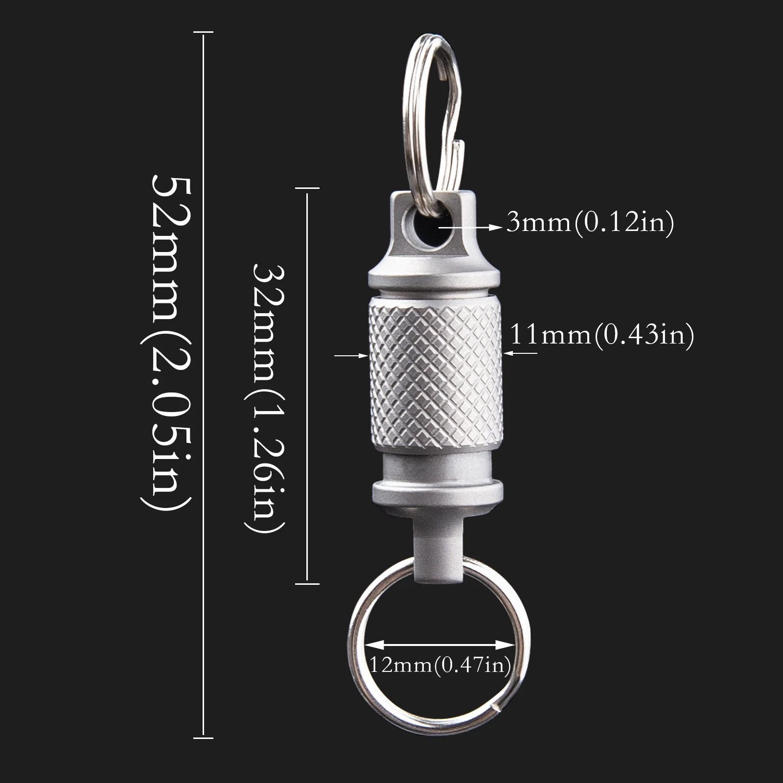 New Mini Rotary Buckle Titanium Alloy Keychain Wind Bell Connector Stainless Steel Key Ring EDC Tool Non-slip