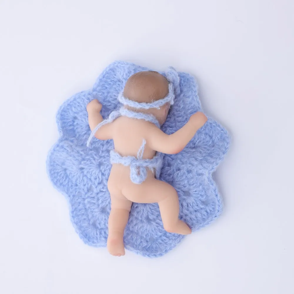 Cloveray 12 cm corps complet Silicone réaliste Reborn bébé poupée réaliste Silicone poupée tricoté pull poupée jouets faits à la main cadeaux pour enfants