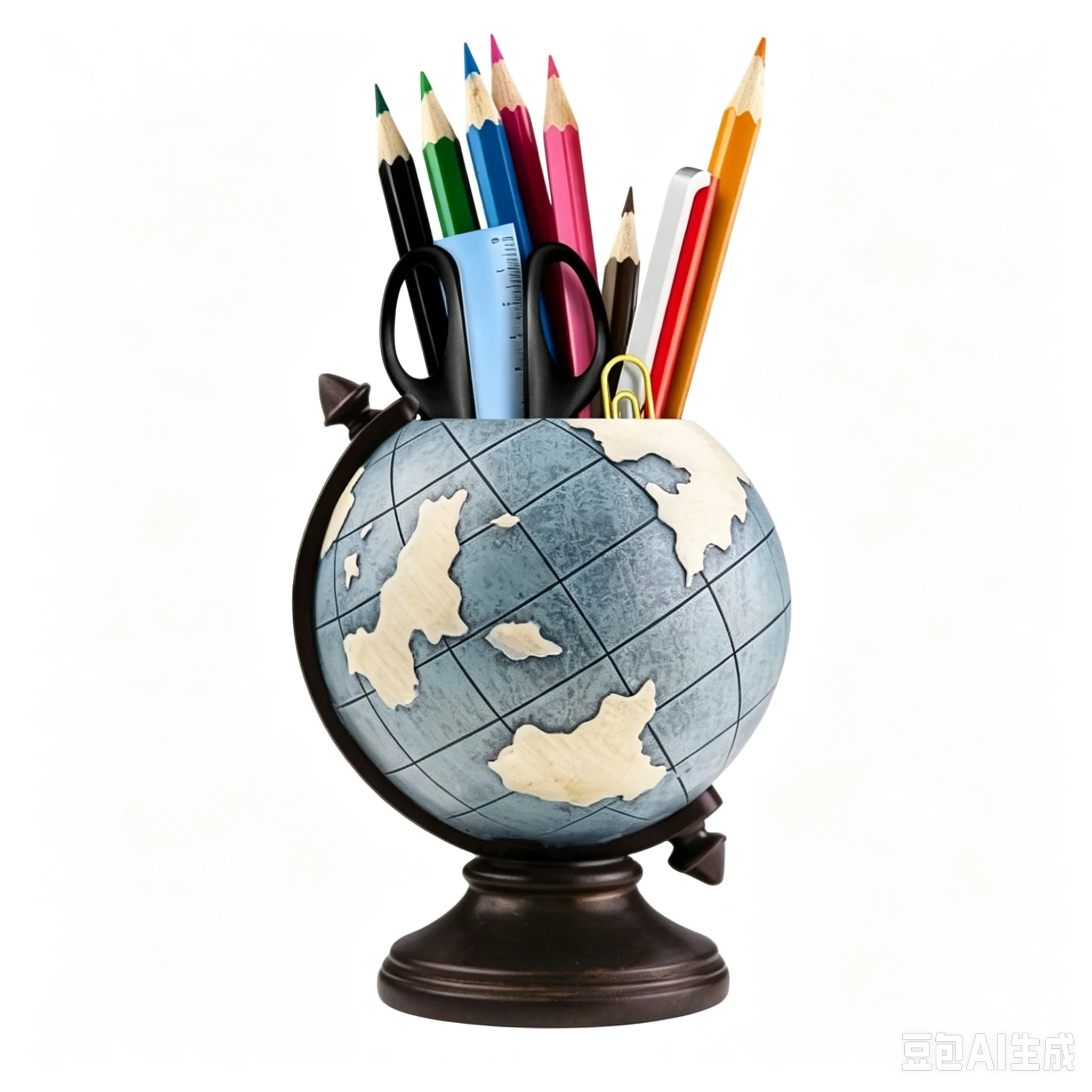 Globe Pen Pencil Holder for Desk Pen Organizer for Desk Desktop Organizer Pencil Cup Pot Desktop Accessories for Home Office School