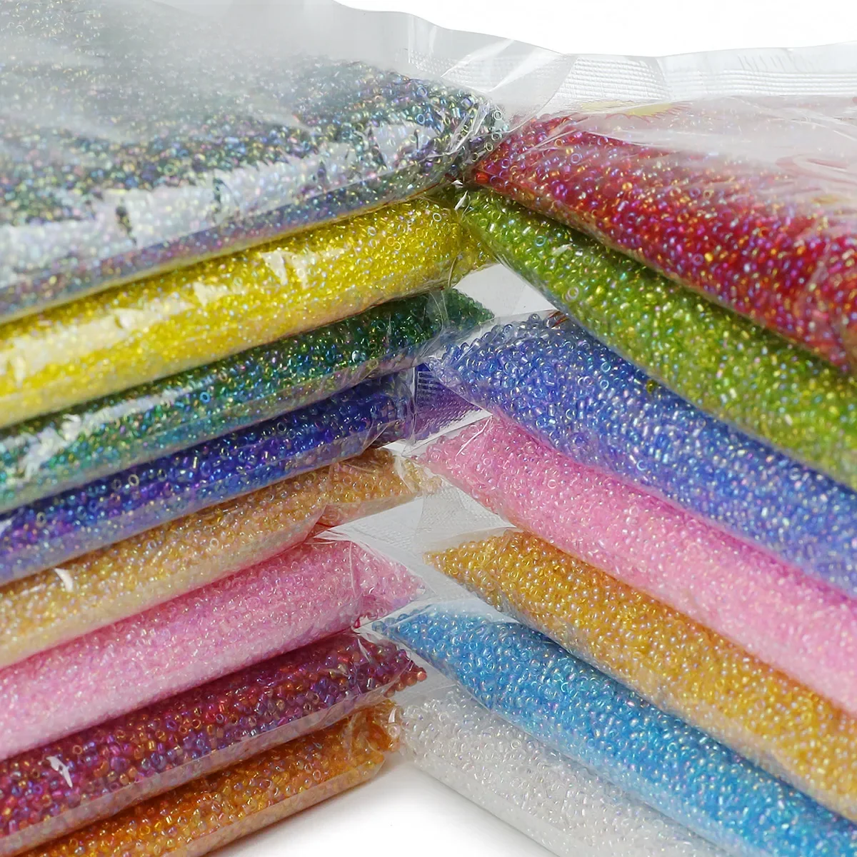 30000/15000 Stück 2 mm 3 mm bunte Hirse Glas lose Perlen für DIY Schmuckherstellung Perlen Armbänder Halsketten Zubehör 450 g/Packung