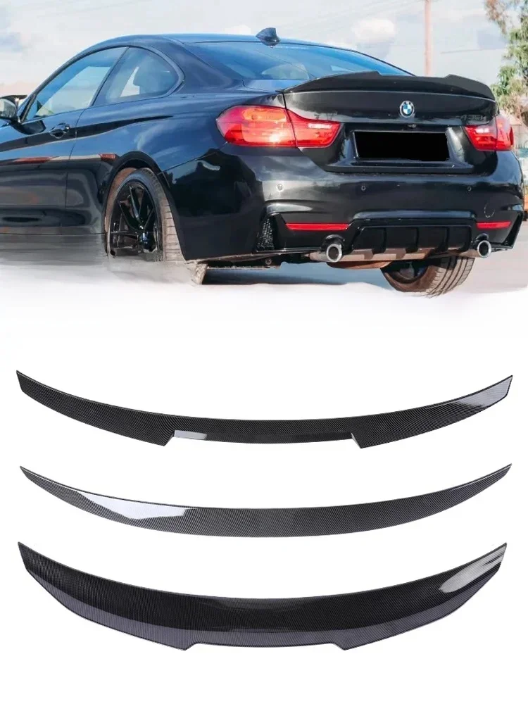 Kofferbak Spoiler Bumper Lip Voor BMW 4-serie F32 F33 F36 Koolstofvezel PSM M4 MP Stijl Vleugel Staart Kit 2014-2020 Glanzend Zwart - afbeelding 2